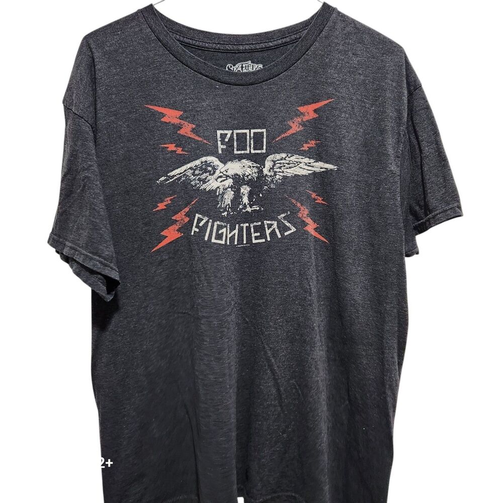 Foo Fighters Graphic Tee XL Gray Band T Shirt Eagle‎ Lightning Rock Grunge